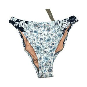 J.Crew High Rise Cheeky Bikini Swim Bottom Mixed Magnolia Floral Blue White M